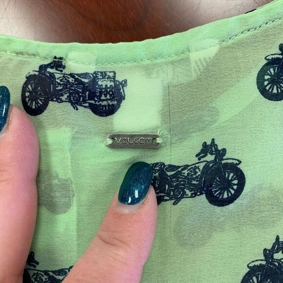 Volcom Sheer Mint Motorcycle Tank Top M 12 - Picture 4 of 4